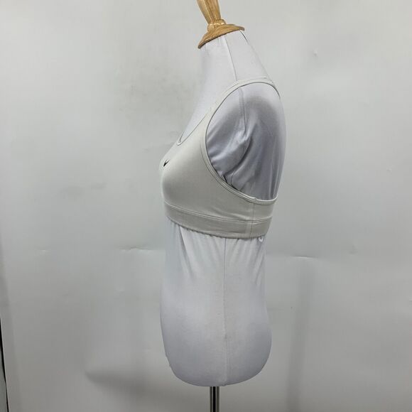 Nike Sports Bra Women XS Extra Small Snow Gray Dri Fit Unpadded Racerback Swoosh - Picture 4 of 12